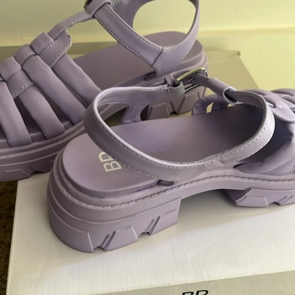 BP Purple Platform Jelly Sandals with Woven Design - Picture 3 of 4